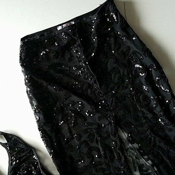 Black Sheer 2 piece gown - delicate black lace XS - Picture 4 of 9